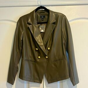 Faux Leather Blazer